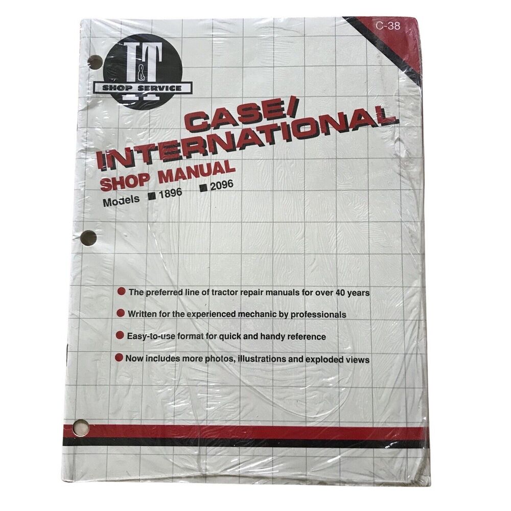 NOS I&T Case International Shop Manual Tractor Models 1896 2096 C-38